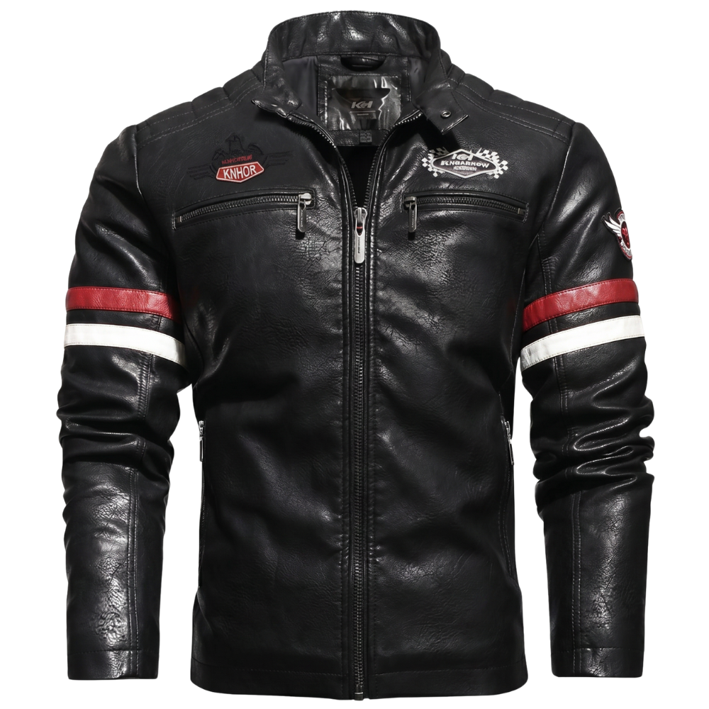 Veste Vintage Motard Patchwork