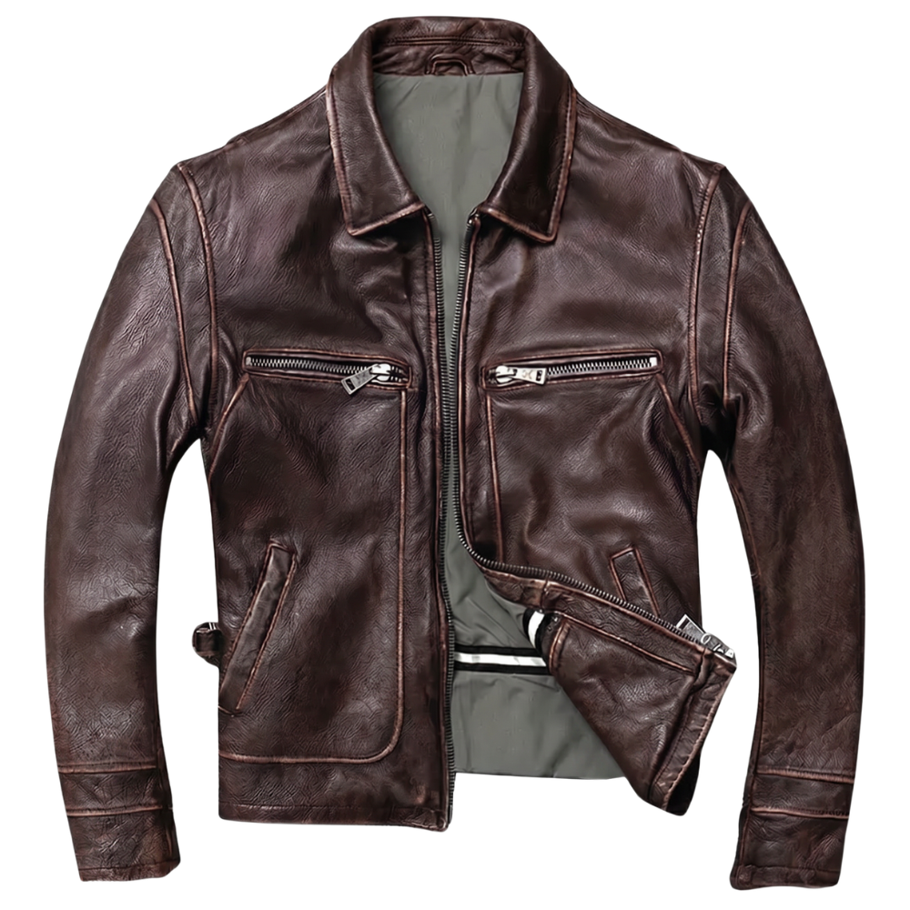 Veste en Cuir Homme Vintage