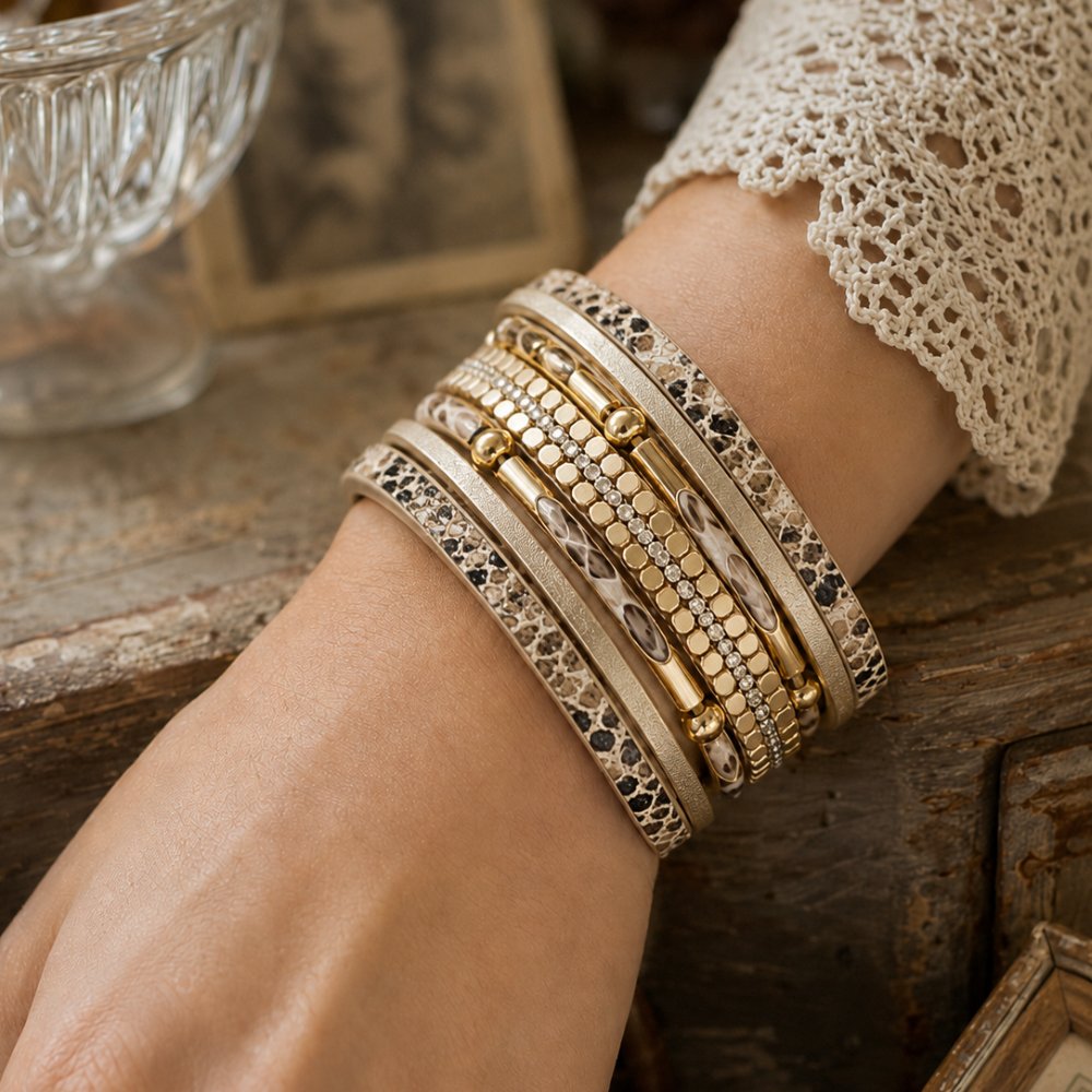 Bracelet Vintage Léopard Or