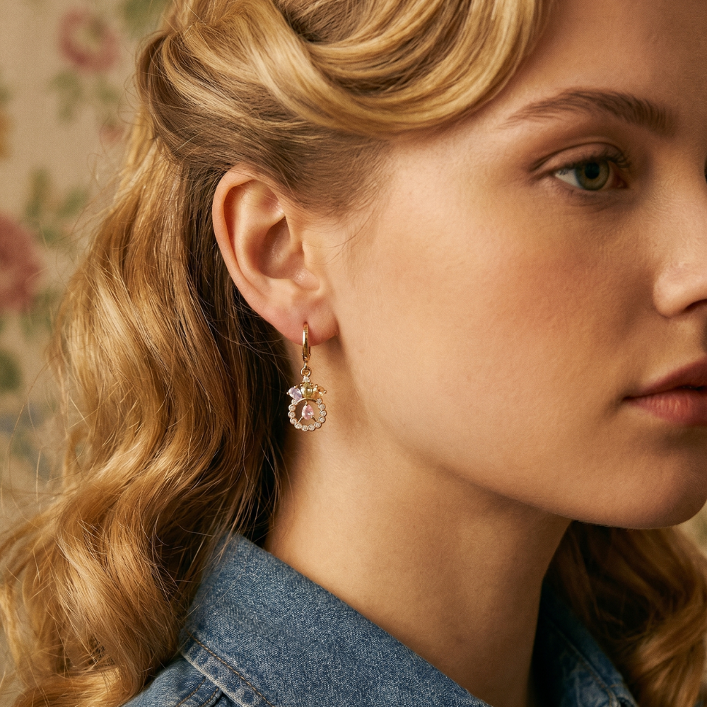 Boucles d'Oreilles Cristaux Vintage