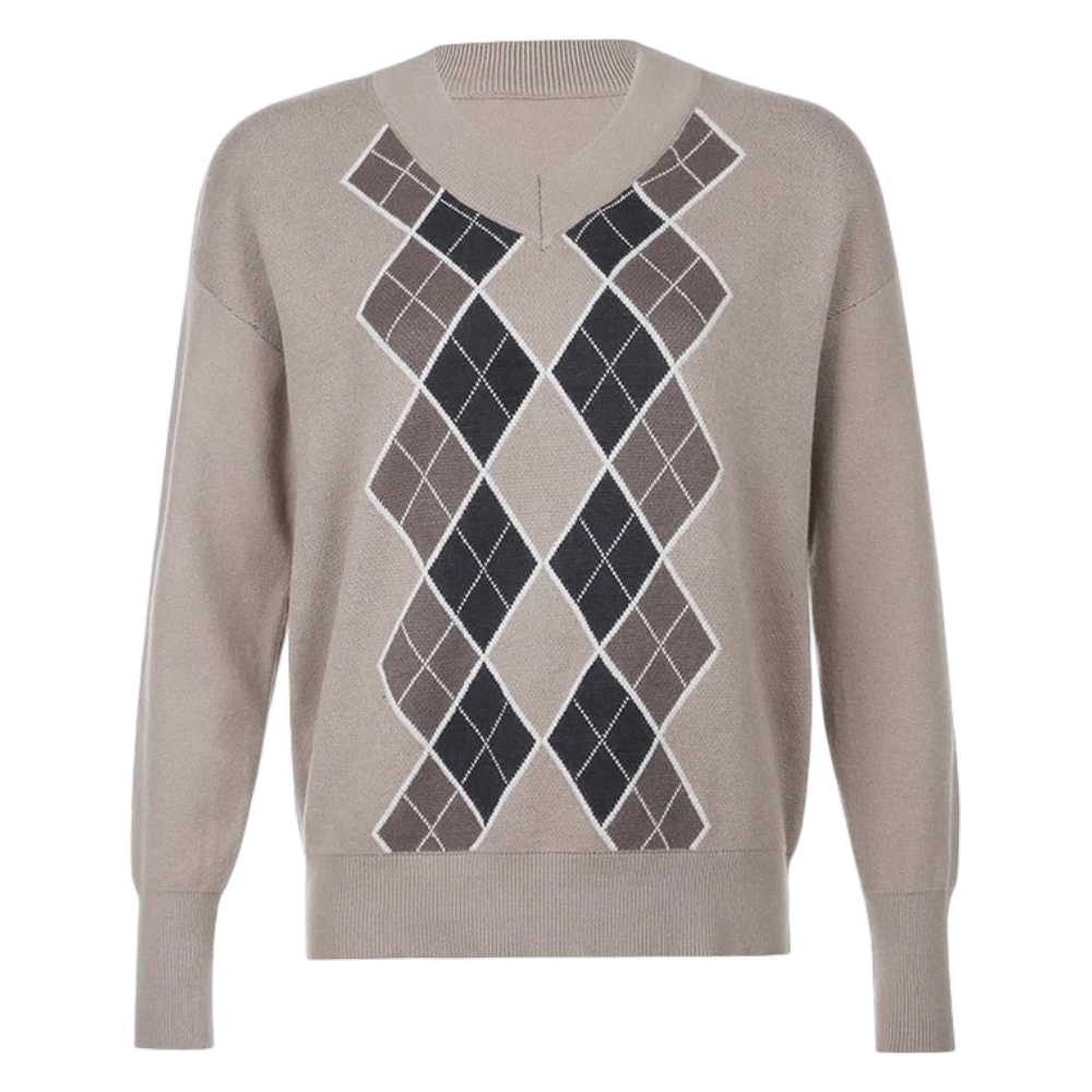 Pull Carreaux Femme