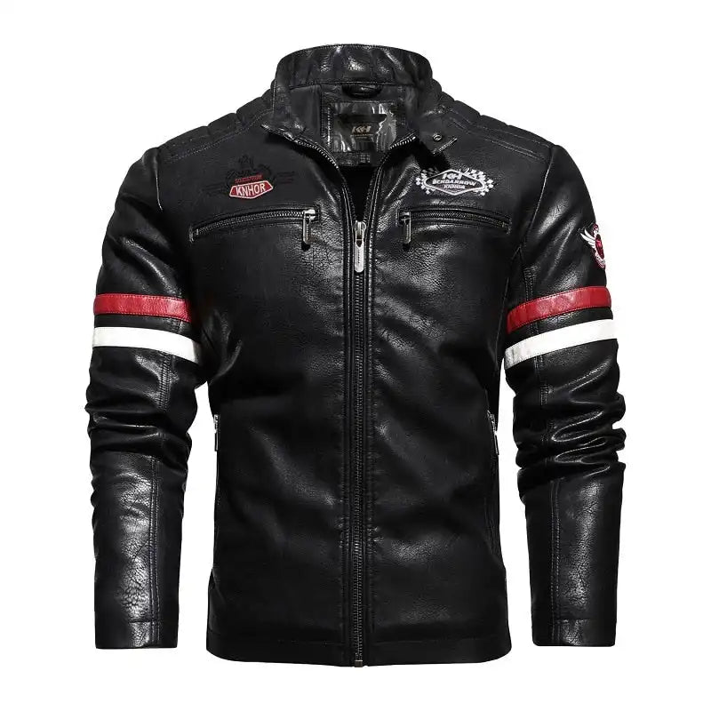 Blouson Vintage Motard Patchwork