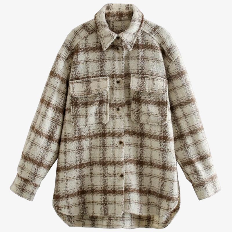 Retro Vintage Style Plaid Coat