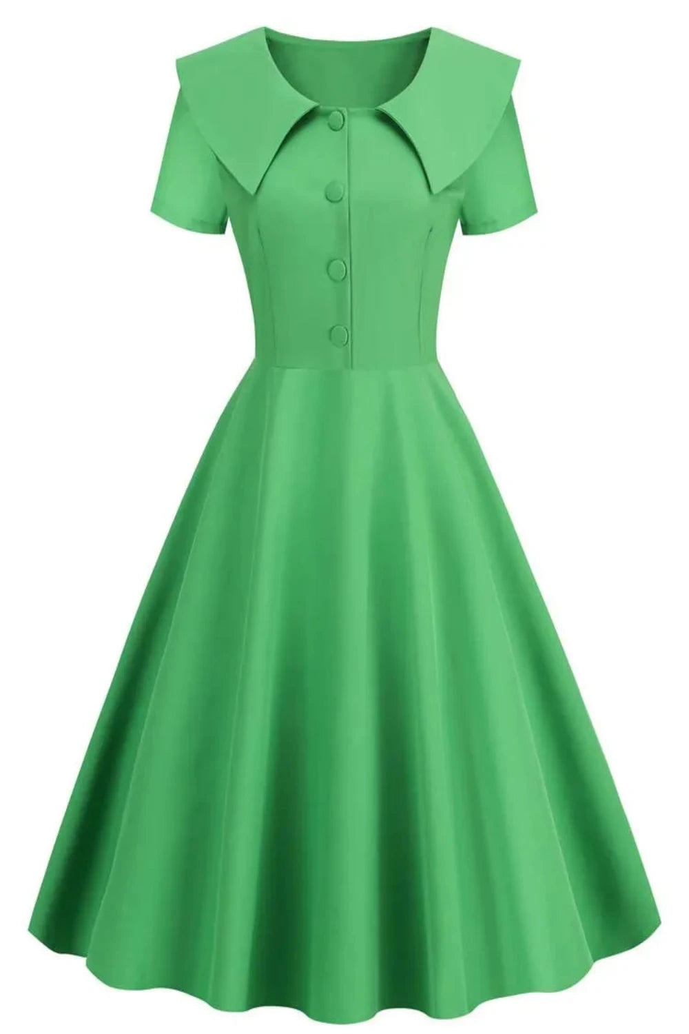 Robe Verte à Collier Vintage