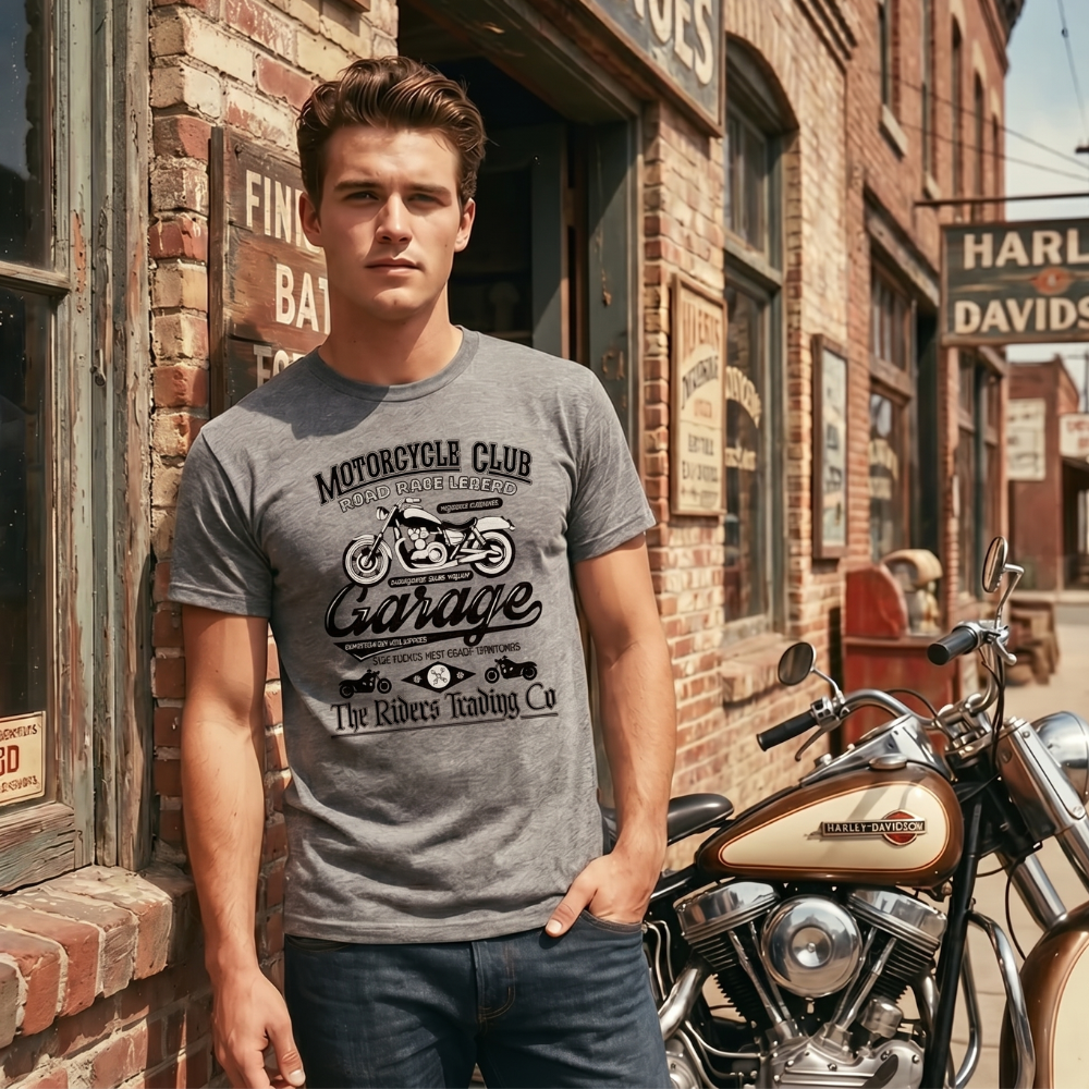 T-Shirt Vintage Homme Stylé Gris