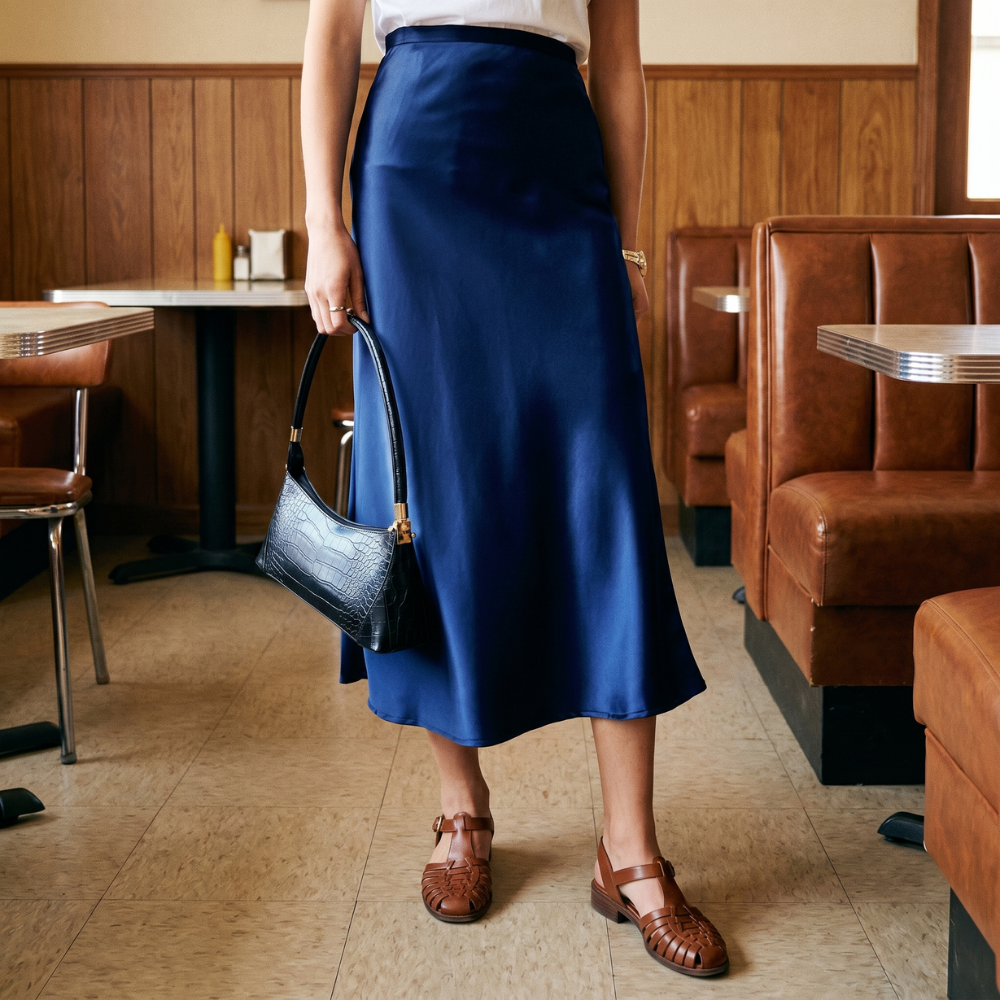 Jupe Bleu Roi Vintage
