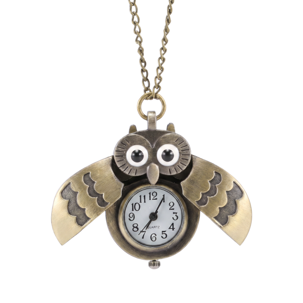 Collier Montre Hibou Style Rétro