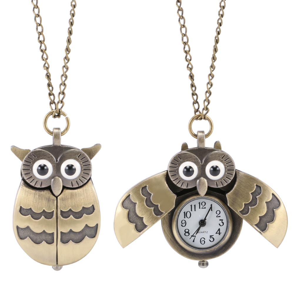 Collier Montre Hibou Style Rétro
