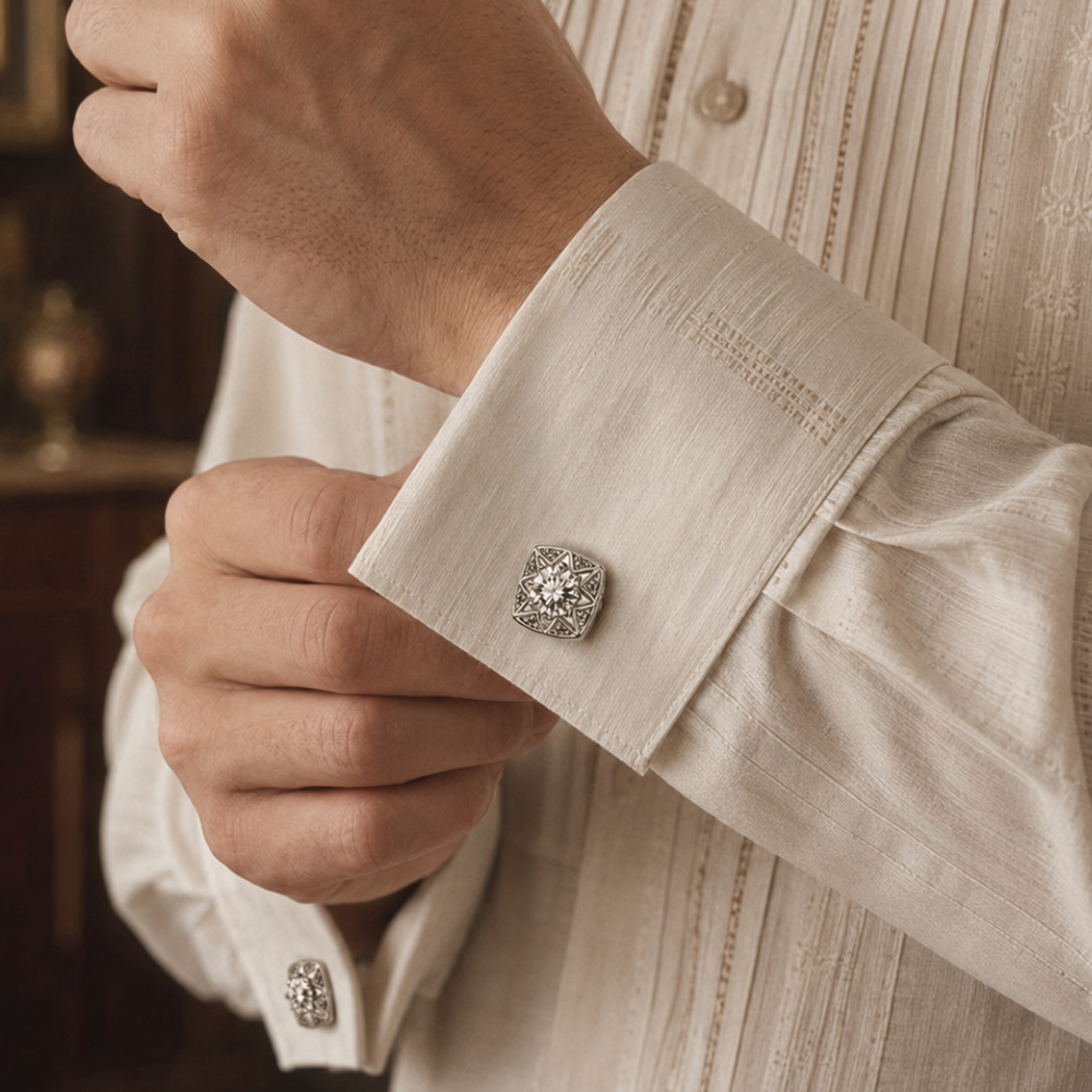 Bouton de Manchette Vintage Transparent