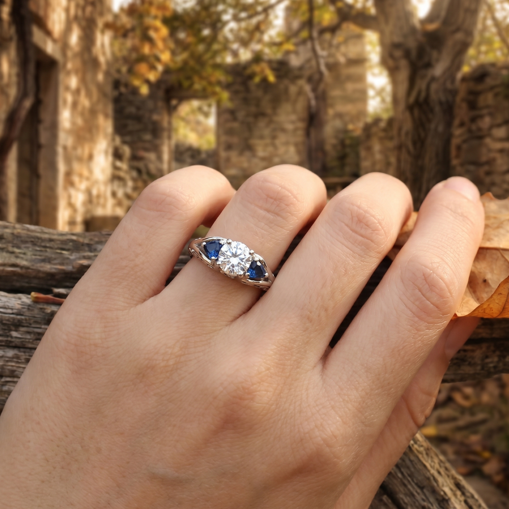 Bague de Fiançailles Saphir Vintage
