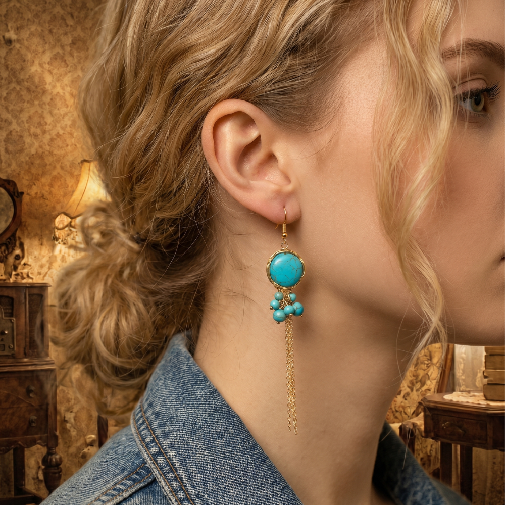 Boucles d'Oreilles Vintage Pierre
