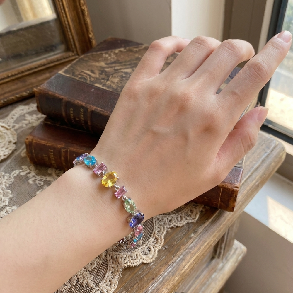 Bracelet Vintage Multicolore en Cristaux