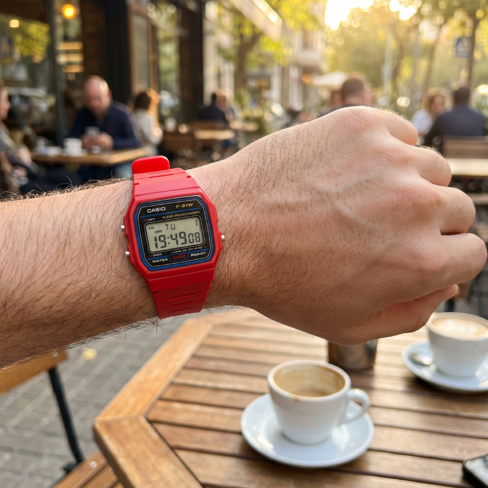 Vintage Red LED Watch for Men