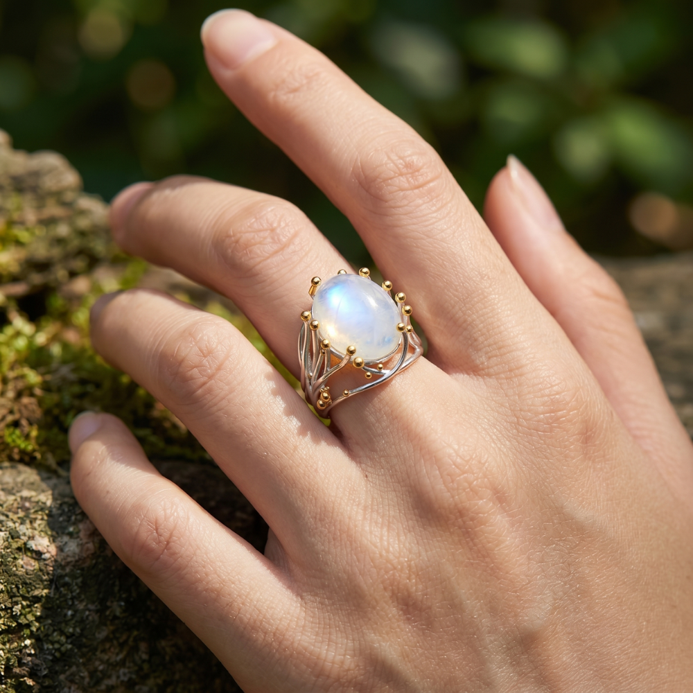 Bague Pierre de Lune Vintage