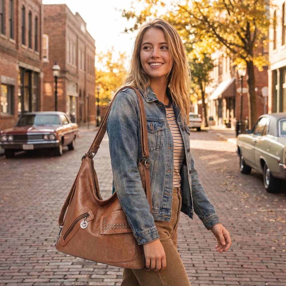 Sac Hobo Cuir Vintage