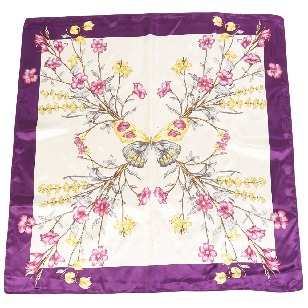 Foulard Floral Violet Vintage