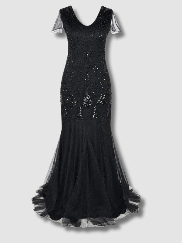Robe Gatsby Longue Haute Couture Noire
