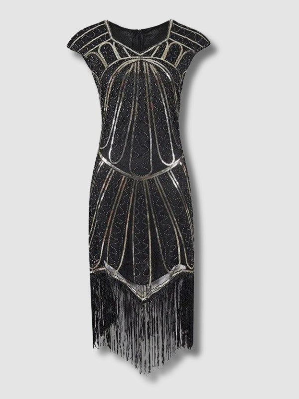 20s Gold Charleston Dress