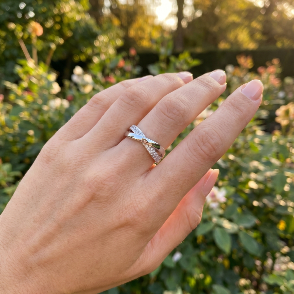 Bague Vintage Or Blanc