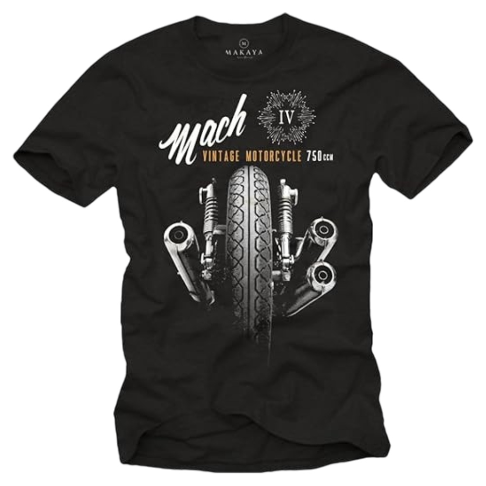 T Shirt Imprimé Moto Vintage