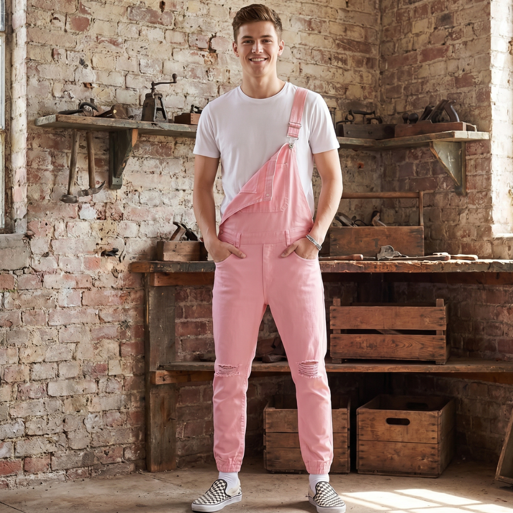 Men's Pink Overalls