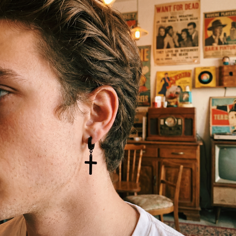 Boucles d'Oreilles Créoles Noires