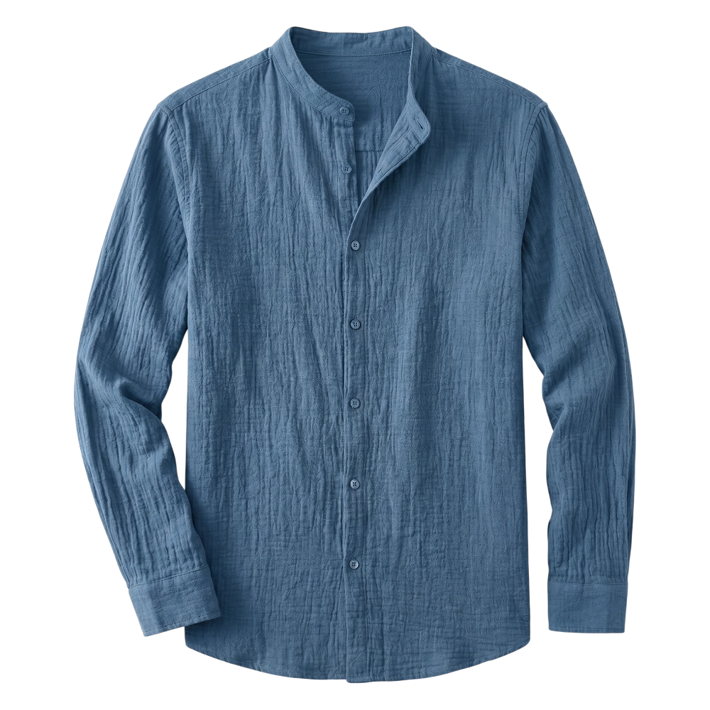 Chemise Homme Col Mao en Lin