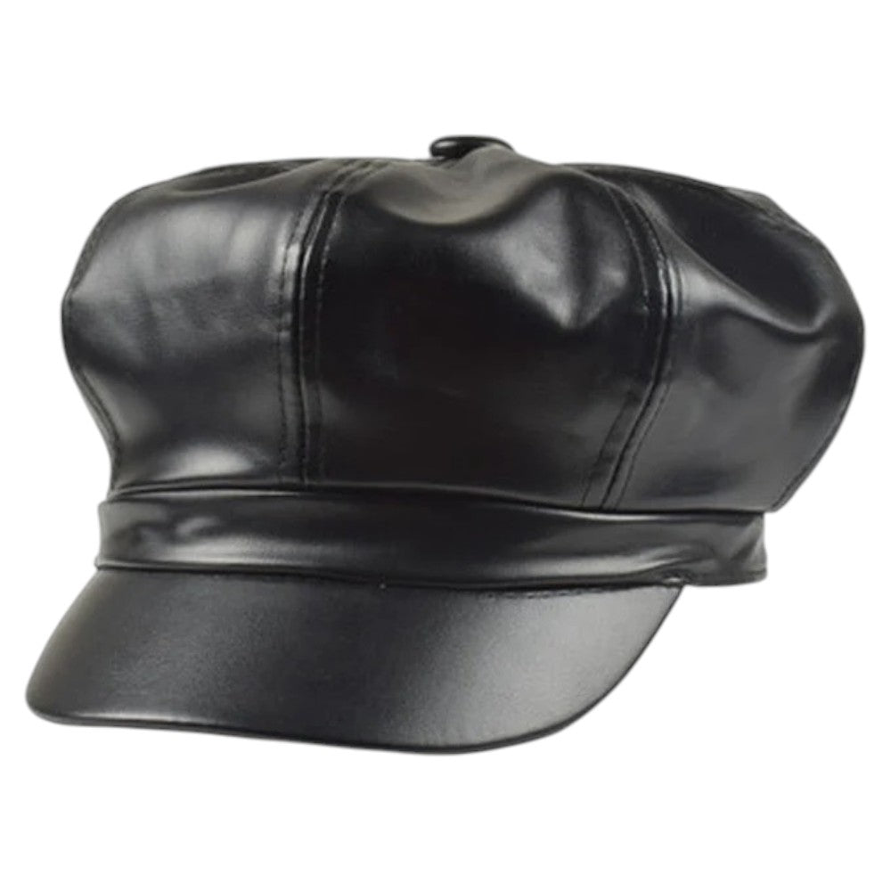 Béret Cuir Vintage Octogonal