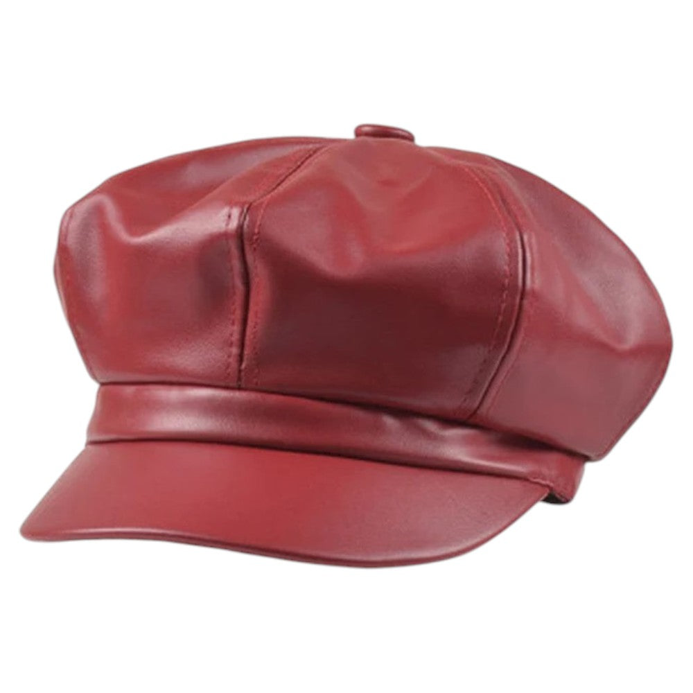 Béret Cuir Vintage Octogonal
