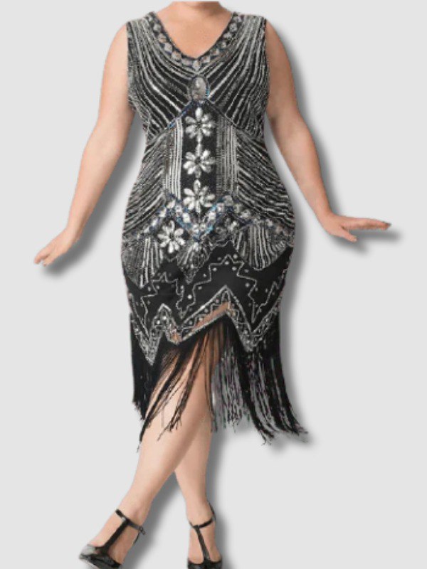 Robe Gatsby Grande Taille Argent