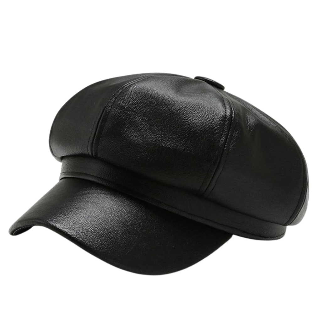 Casquette Gavroche Cuir Vintage Femme