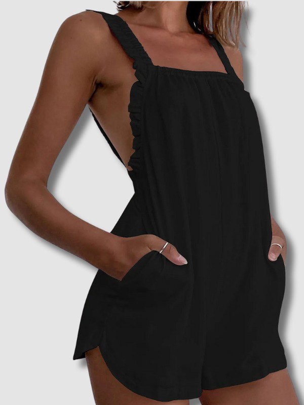 Salopette Short Noir Femme