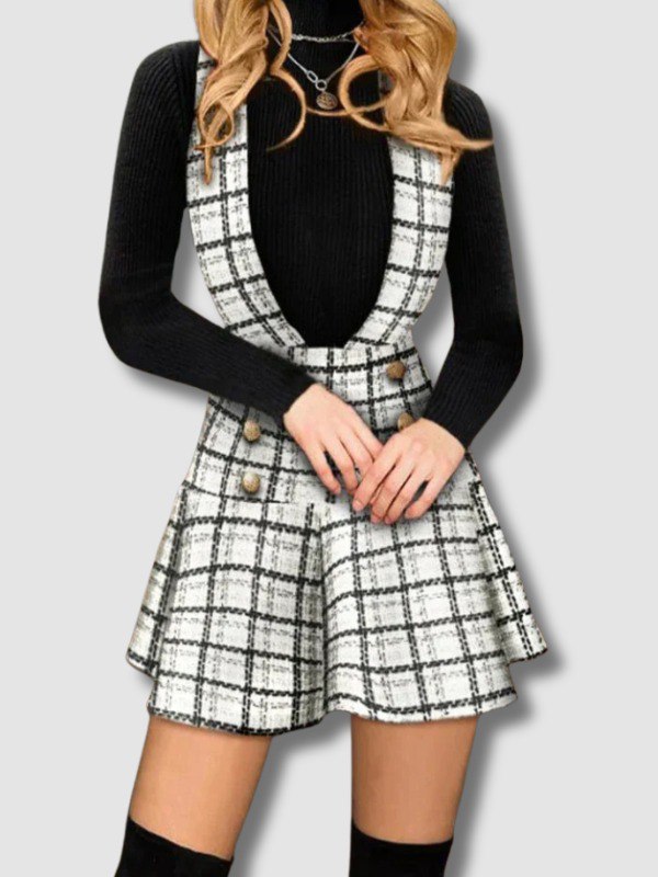 Jupe Salopette à Carreaux