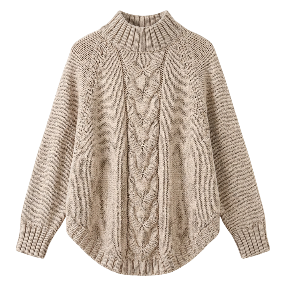 Pull Col Roulé Torsadé Femme
