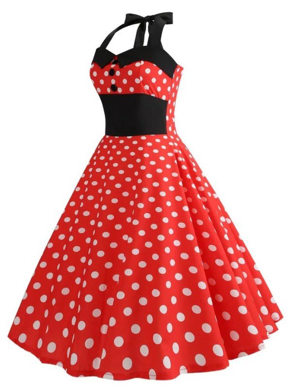 Robe Vintage Pin-Up Rouge Pois