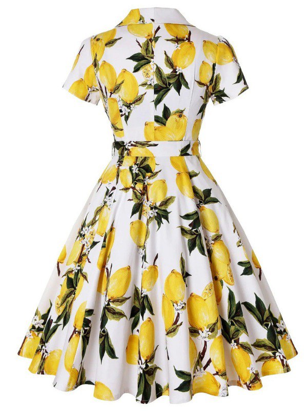 Robe Vintage d’été Lemon Motif Citron - Zone Vintage