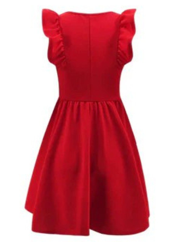 Robe à volants rouge Vintage