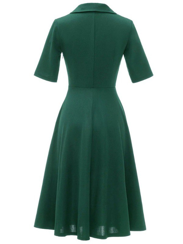 Robe à Demi-Manche Vintage des années 1950
