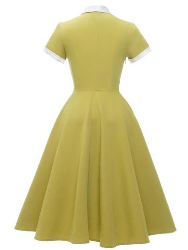 Robe Couleur Citron Vintage