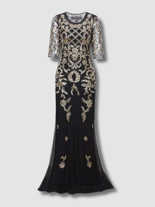 Robe Années 20 Or Vintage