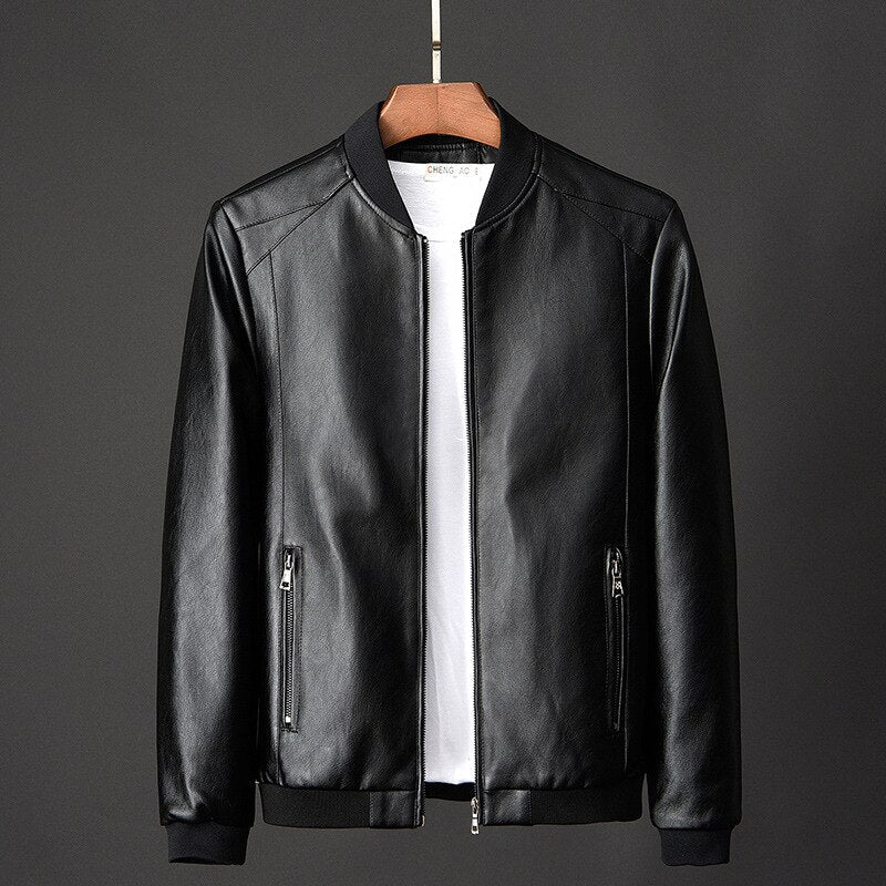 Vintage Casual Faux Leather Jacket
