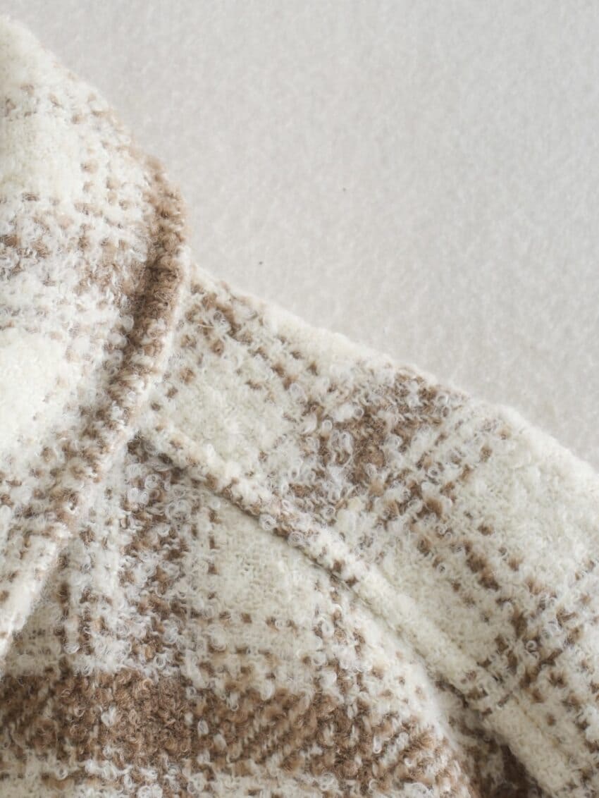 Manteau à Carreaux Style Retro Vintage