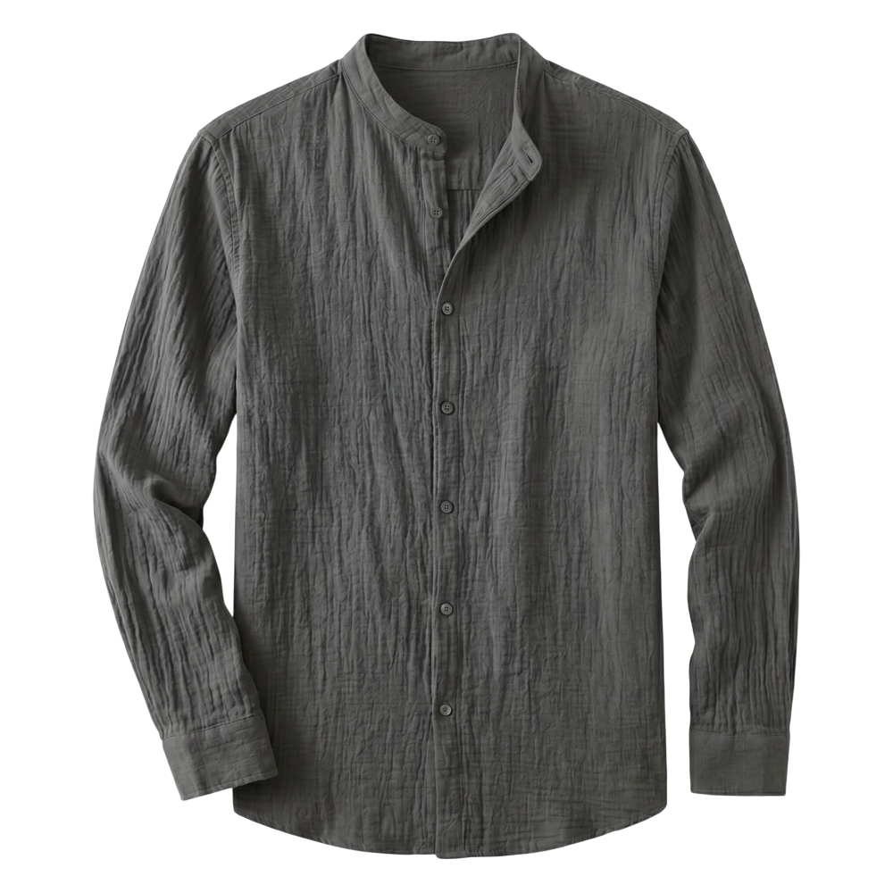 Chemise Homme Col Mao en Lin