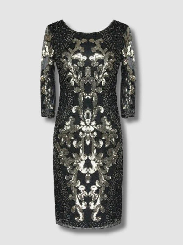 Robe De Soirée Style Gatsby Noir Or