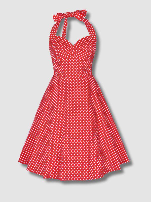 Halter Rouge à pois années 50