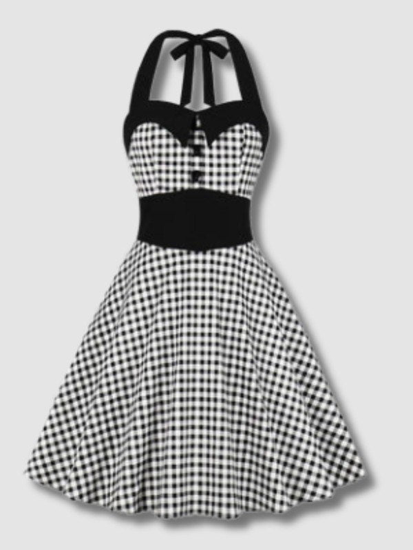 Robe Vintage - Pin-Up Vichy Noir