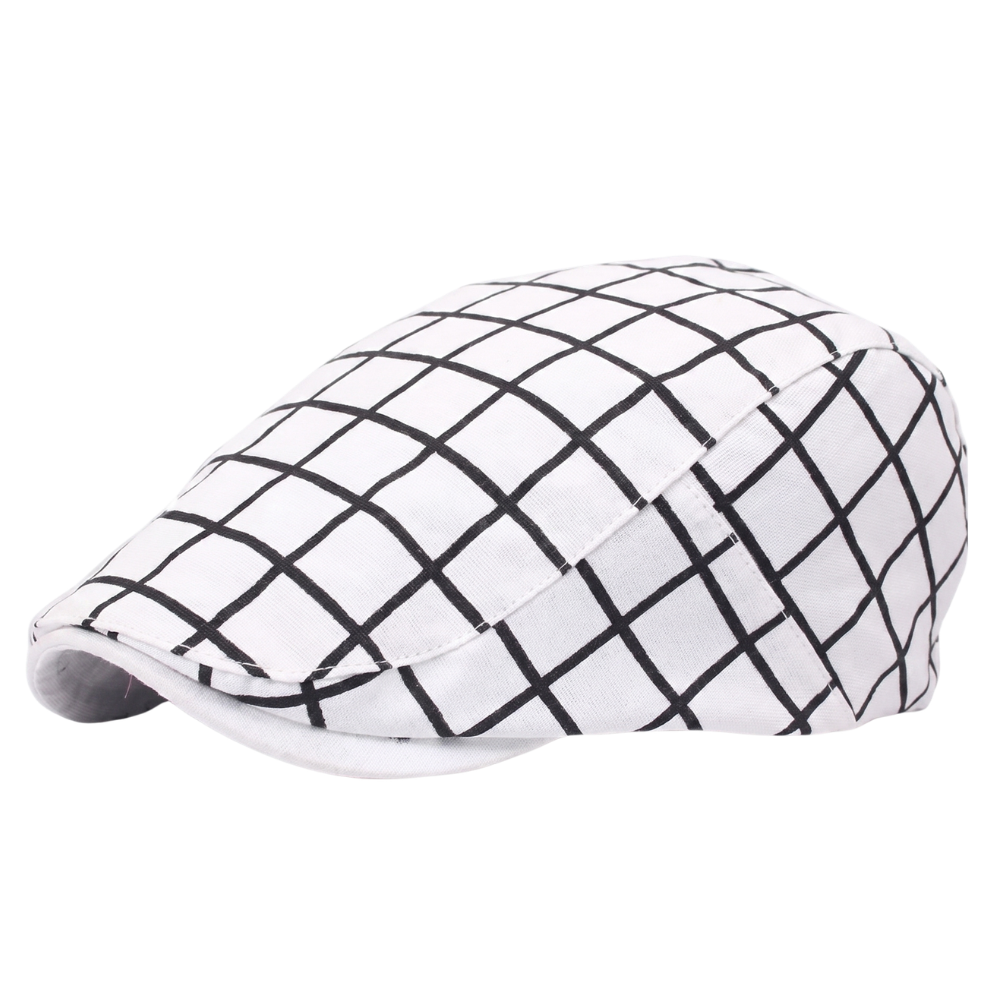 Casquette Plate Vintage Femme à Carreaux