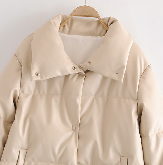 Manteau Simili Cuir Vintage