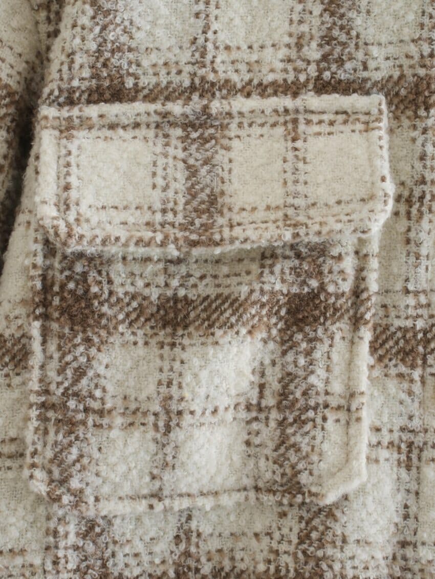 Manteau à Carreaux Style Retro Vintage