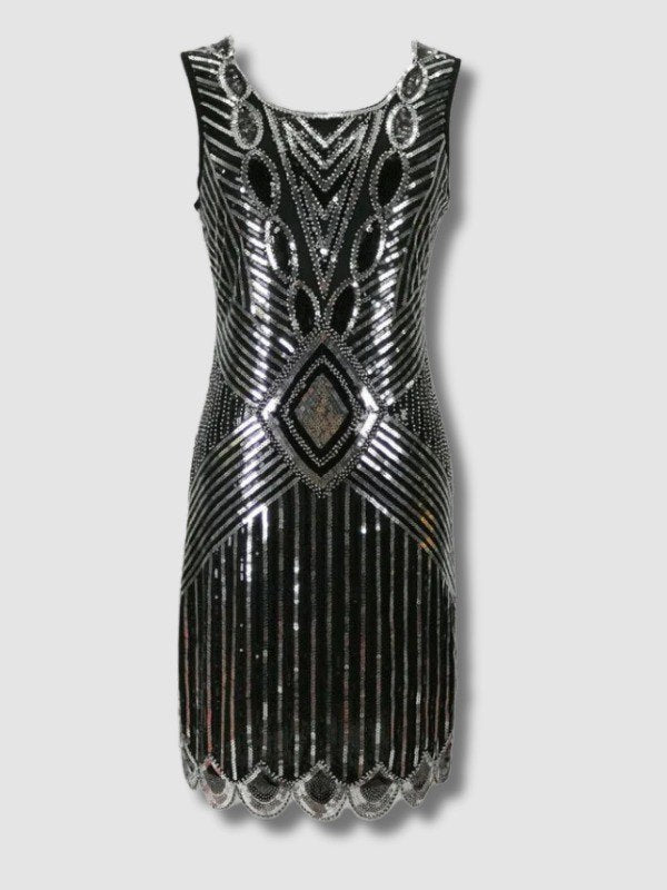 Robe Gatsby Courte Noire et Argent